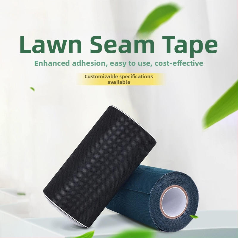 Самозалепваща лента за шевове на изкуствена трева, нетъкана основа, дебелина 650 μm, предназначена за шевове на тревни настилки; температурна устойчивост: краткосрочно 80°C, дългосрочно 60°C.