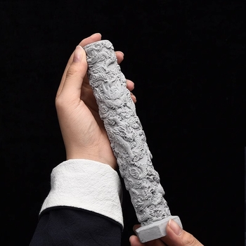 Bear zhizhe Cementinis drakono stulpas akvariumui, kinų stilius, po vandeniu kraštovaizdis