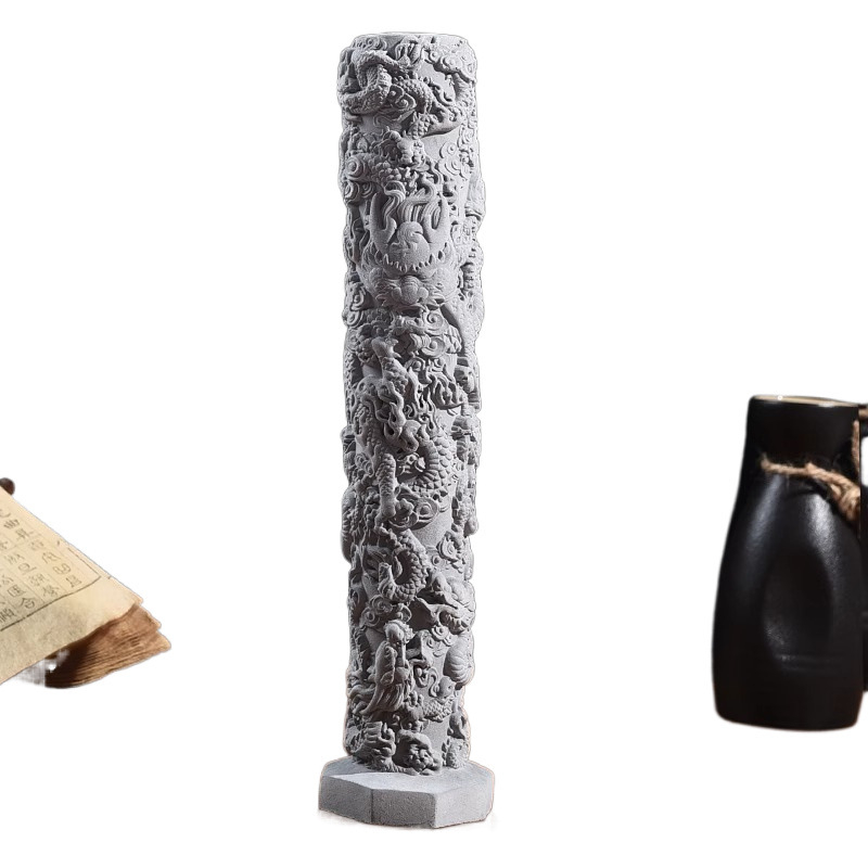 Bear zhizhe Cementinis drakono stulpas akvariumui, kinų stilius, po vandeniu kraštovaizdis