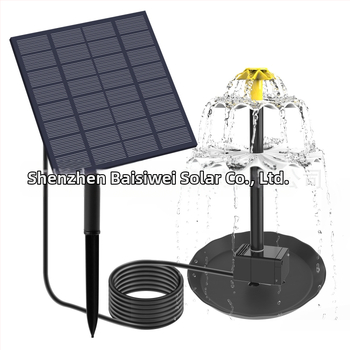 Saulės energijos tiesiogiai varomas fontano siurblys – kombinuotas purškimas, modelis BSV-SP025A, skirtas kiemo fontanams, paukščių maudinėms ir žuvų tvenkiniams