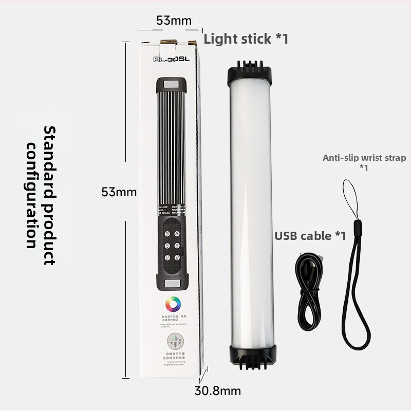 RL30 Rankinis LED papildominis šviesos šviesa su įmontuota baterija, 10–50W, 3.7V, magnetinis tvirtinimas, transliacijoms ir trumpiems vaizdo įrašams