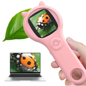 Vaikų skaitmeninis elektroninis ir optinis mikroskopas (du viename) elektronikai