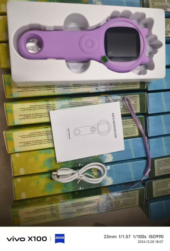 Vaikų skaitmeninis elektroninis ir optinis mikroskopas (du viename) elektronikai