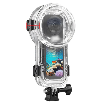 Insta360 X4/X5 atsparus vandeniui korpusas – 360° nematomas dizainas, nardymo apsauga, medžiaga PC/PMMA, įtrauktas anti-fog lakštas