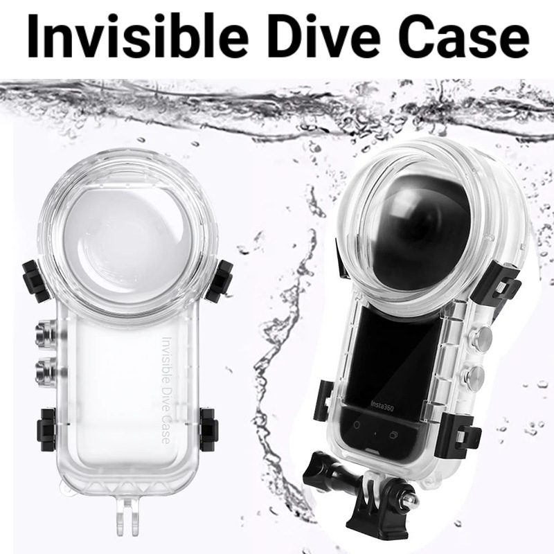 Insta360 X4/X5 atsparus vandeniui korpusas – 360° nematomas dizainas, nardymo apsauga, medžiaga PC/PMMA, įtrauktas anti-fog lakštas
