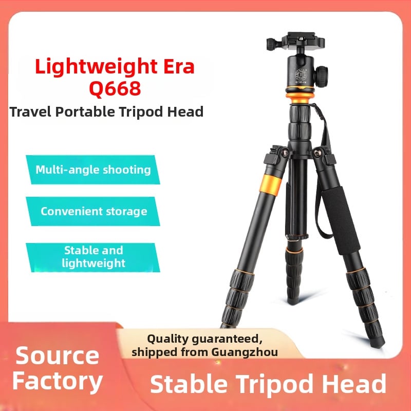 DSLR ir be veidrodžių kameroms stovas, aliuminio lydinio konstrukcija, modelis Q668, maksimali apkrova 8 kg, svoris 1,59 kg
