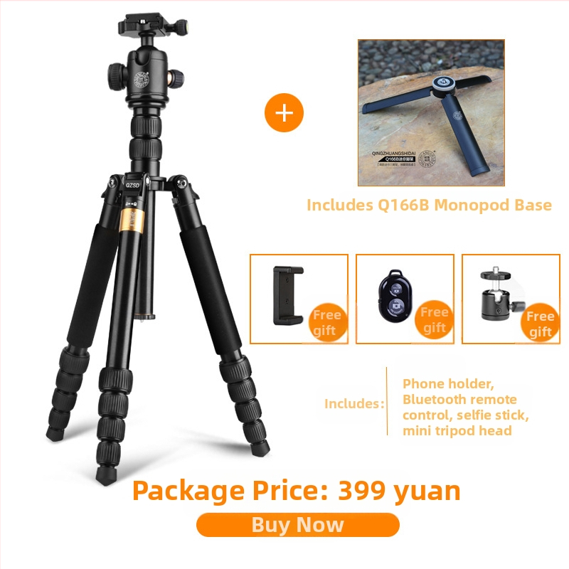 DSLR ir be veidrodžių kameroms stovas, aliuminio lydinio konstrukcija, modelis Q668, maksimali apkrova 8 kg, svoris 1,59 kg