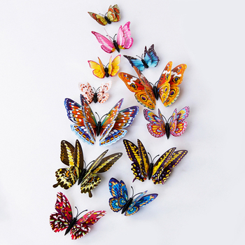 Φωτιζόμενες διπλού επιπέδου PVC 3D πεταλούδες – σετ αυτοκόλλητων τοίχου (5+ τεμάχια) για διακόσμηση υπνοδωματίου, αδιάβροχα