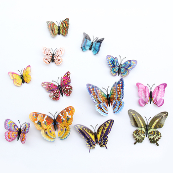 Φωτιζόμενες διπλού επιπέδου PVC 3D πεταλούδες – σετ αυτοκόλλητων τοίχου (5+ τεμάχια) για διακόσμηση υπνοδωματίου, αδιάβροχα