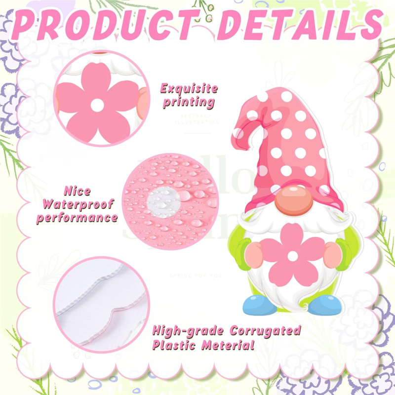 Semn de podea pentru curte cu motiv floral de primavara, albine și fluturi (Material: hârtie; Stil: primăvară; Categorie: semn de teren; Categorie produs: accesorii pentru amenajarea spațiului)