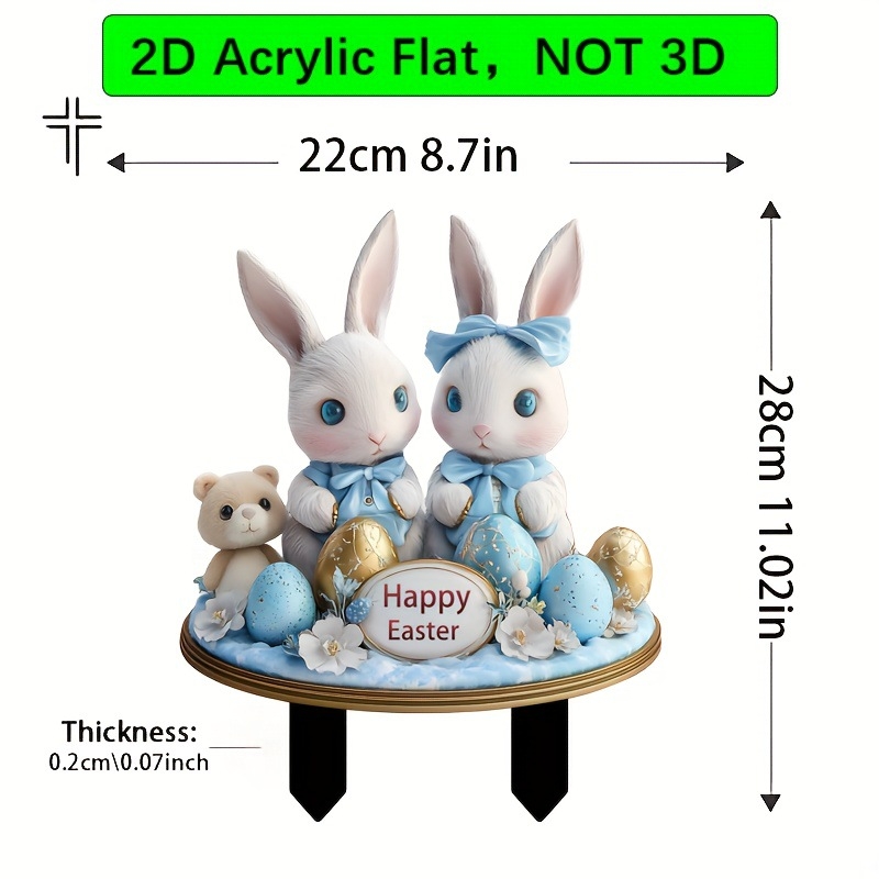 2D sík akril kültéri kerti tüske – rajzfilmnyuszi virágokkal, szobrászat és nyomtatás