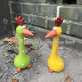 Пиле с дълга шия от смола за градински декор (Материал: Смола; Категория: Животни; Стил: Модерен и минималистичен; Опаковка: Картонено опаковане)