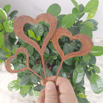 Градинска скулптура от ковано желязо, три части, любовен силует, за саксии, външна употреба