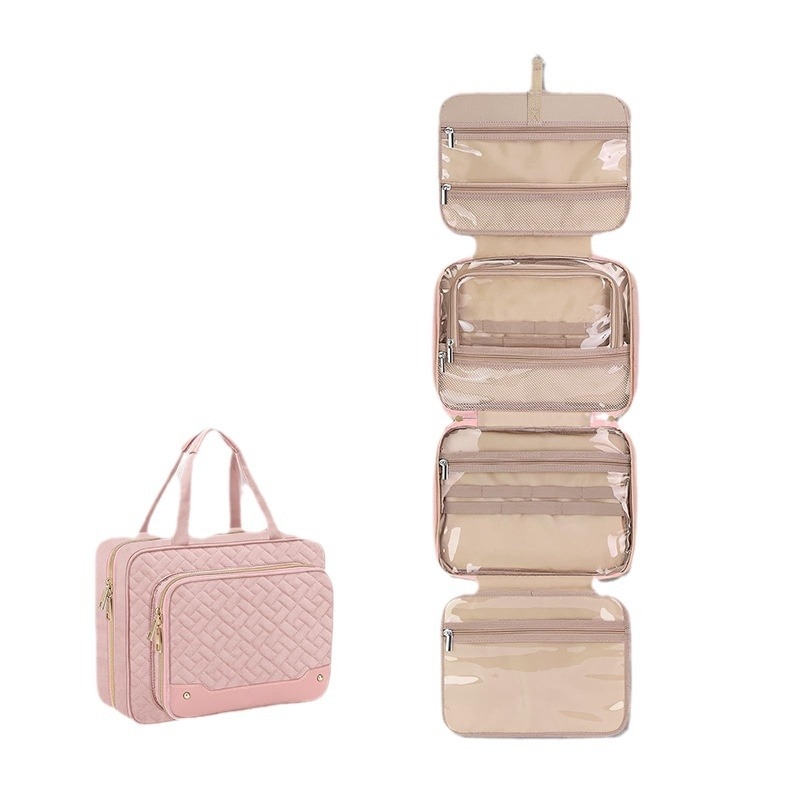 Geantă de toaletă pentru călătorii, cu spațiu pentru bijuterii, impermeabilă, din poliester