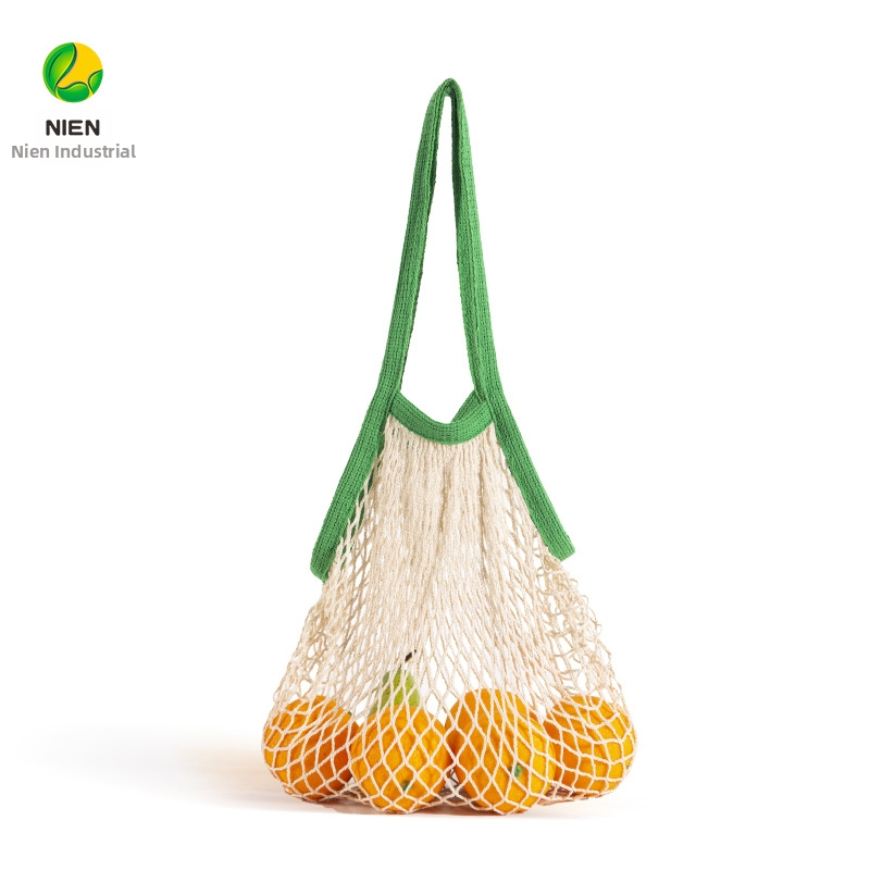 Памучна мрежеста чанта за пазаруване, многократна употреба; без дъно и страни; ситопечат; тегло 70 g