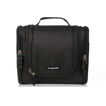 Dvigubai atidarymui pakabinama kosmetinė, poliesterio Oxford audinys, paprastas ir šiuolaikiškas stilius, kelionėms saugojimui