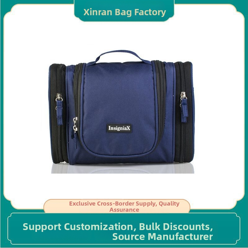 Dvigubai atidarymui pakabinama kosmetinė, poliesterio Oxford audinys, paprastas ir šiuolaikiškas stilius, kelionėms saugojimui