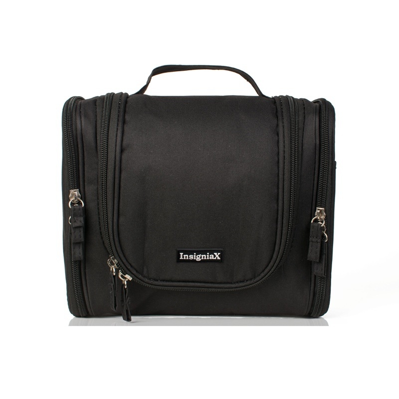 Dvigubai atidarymui pakabinama kosmetinė, poliesterio Oxford audinys, paprastas ir šiuolaikiškas stilius, kelionėms saugojimui