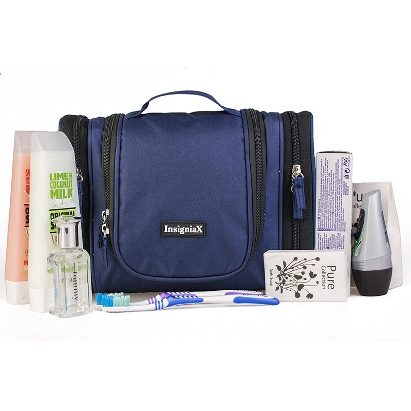 Dvigubai atidarymui pakabinama kosmetinė, poliesterio Oxford audinys, paprastas ir šiuolaikiškas stilius, kelionėms saugojimui