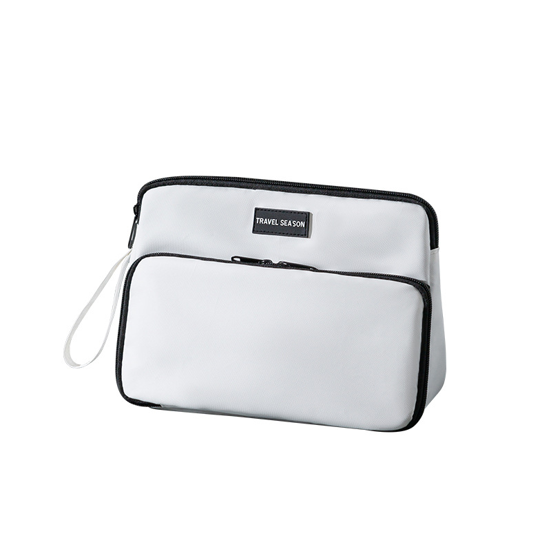 Trikampė vyriška kosmetikos rankinė kelionėms, didelė talpa, sausai–drėgnam atskyrimui, vandeniui atspari, 600D medžiaga