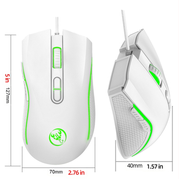 HXSJ laidinė optinė pelė, 3200 DPI, 7 mygtukų, USB, reguliuojamas DPI (4 lygiai)