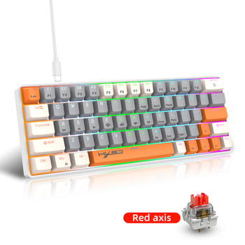 63 klavišų 60% mechaninė žaidimų klaviatūra su RGB apšvietimu, laidinė