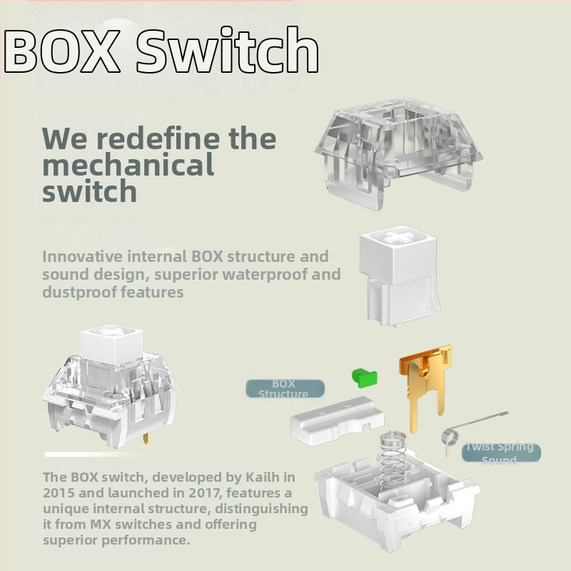 Kailh BOX V2 механичен превключвател за клавиатура, линейно действие, hot-swappable, универсална съвместимост, 2 g на превключвател