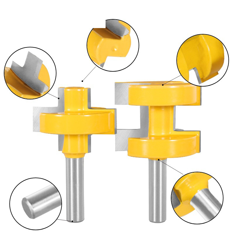 Σετ δύο φρεζών ξύλου – πλευρικές φρεζές για δάπεδα, κοίλες/εξέχουσες ενώσεις, καλυμμένες, κράμα σκληρό