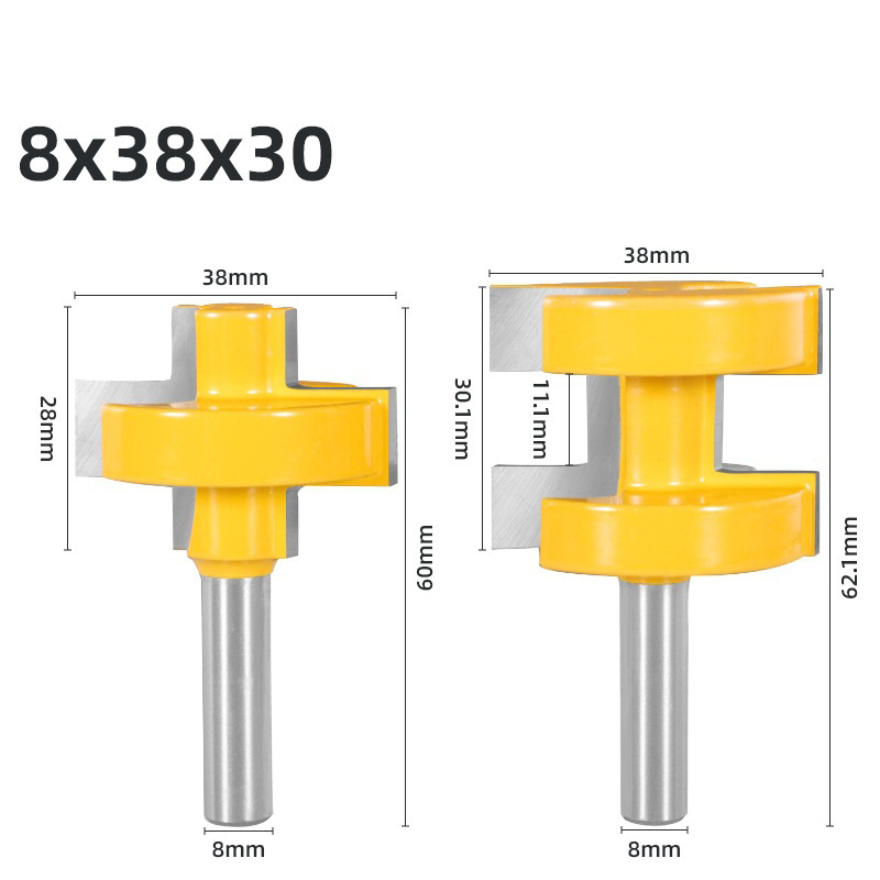 Σετ δύο φρεζών ξύλου – πλευρικές φρεζές για δάπεδα, κοίλες/εξέχουσες ενώσεις, καλυμμένες, κράμα σκληρό