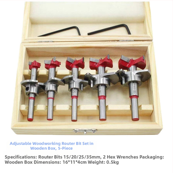 Σετ διάνοιξης οπών με καρβίδιο, ρυθμιζόμενο, για μεντεσέδες σε ξύλινες πόρτες και γυψοσανίδα