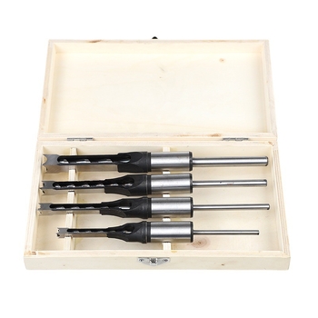 Σετ τεσσάρων τρυπανιών για τετράγωνες οπές με τετράγωνους κόπτες για ξυλουργική, μάρκα Jiajun Tools, φινίρισμα επιφάνειας: λείανση