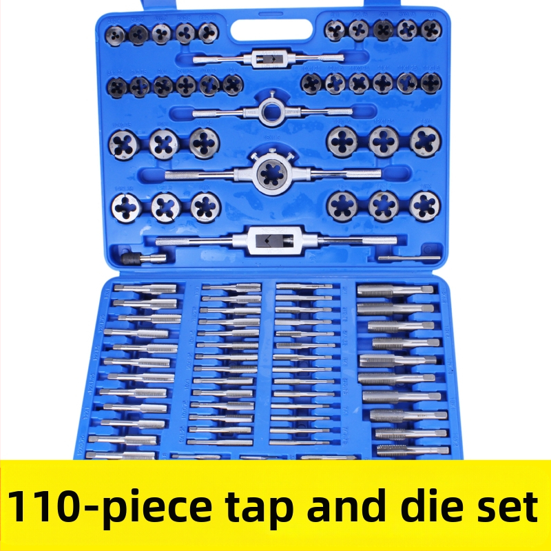 Σετ Tap και Die για επιδιόρθωση νημάτων, μετρικά, 110 τεμάχια, περιλαμβάνει taps, dies και κλειδί
