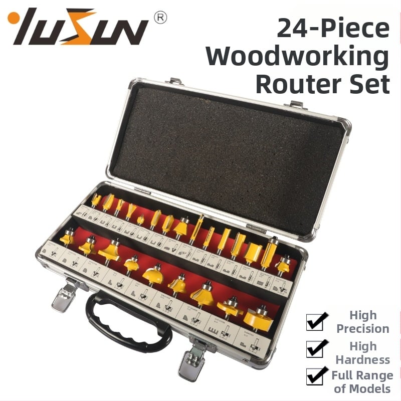 Σετ φρεζών τελικού κατεργασμού για ξύλο, 24 τεμάχια, σειρά 24A, μάρκα Yusheng