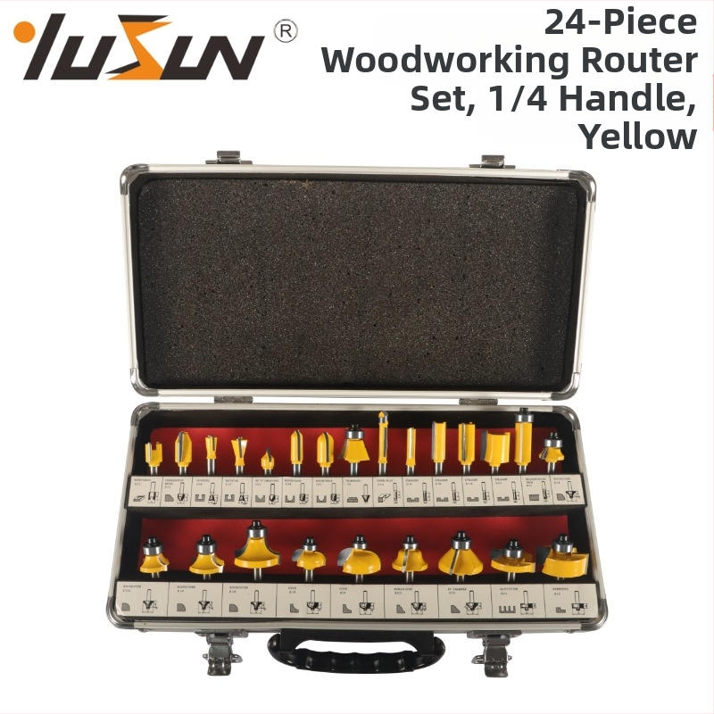 Σετ φρεζών τελικού κατεργασμού για ξύλο, 24 τεμάχια, σειρά 24A, μάρκα Yusheng