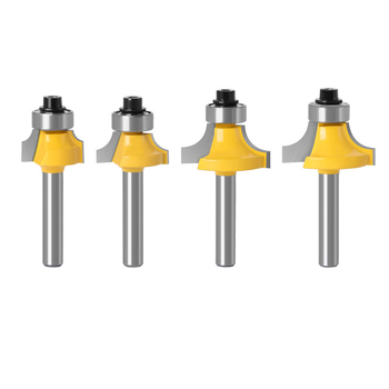 Σετ φρεζών ξυλουργικής, 4 τεμάχια – σφαιρική μύτη, κράμα, κοπτικό αυλακώσεων