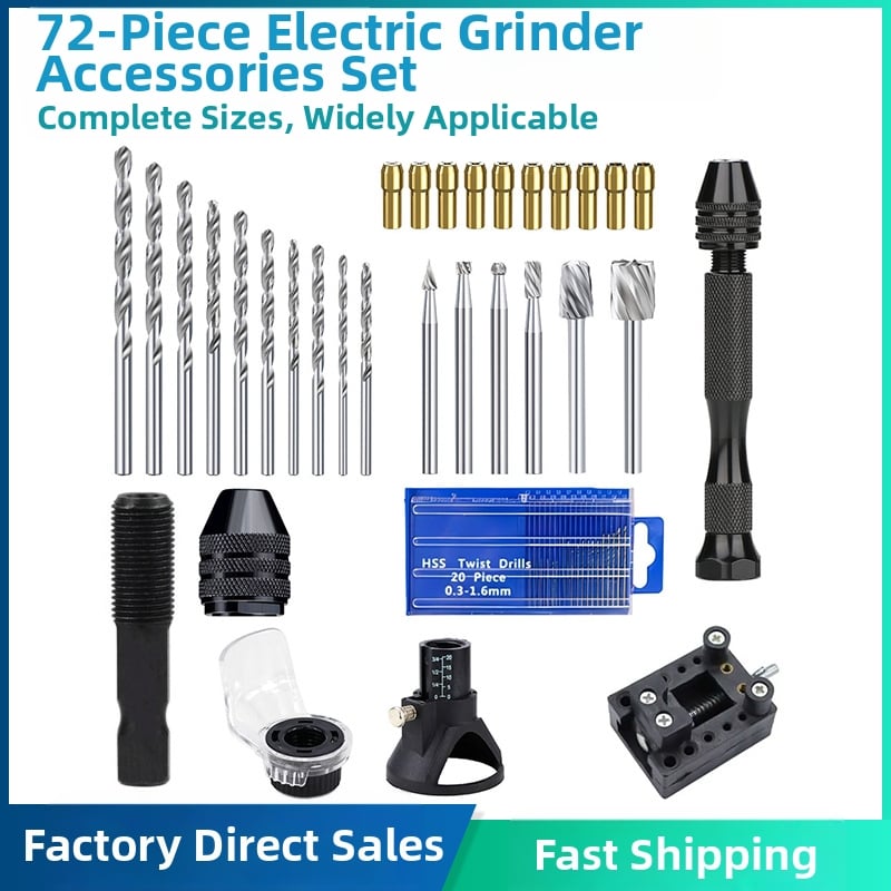 Xuchuan mikro elektrinė graviavimo mašina, besisukantis įrankis graviravimui, šlifavimui ir poliravimui, 72 dalių rinkinys