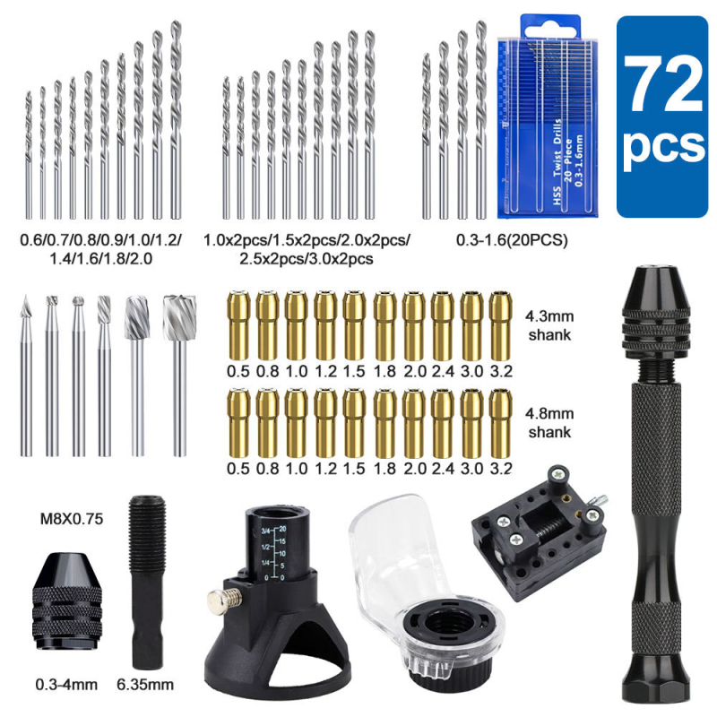 Xuchuan mikro elektrinė graviavimo mašina, besisukantis įrankis graviravimui, šlifavimui ir poliravimui, 72 dalių rinkinys