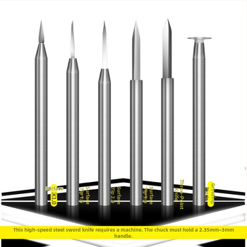 Kardo formos medžio raižymo peilis su 6 elektriniais graviravimo grąžtais