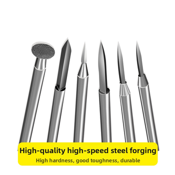 Kardo formos medžio raižymo peilis su 6 elektriniais graviravimo grąžtais