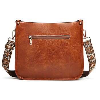 PU bőr női táska, leopard mintával, vízszintes négyzet alakú, cipzáras záródás, belső rekeszek: rejtett cipzáras zseb, telefonzseb, ID zseb