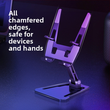 Алуминиев настолен държач за телефон и таблет, сгъваем и универсален, с охлаждащ елемент