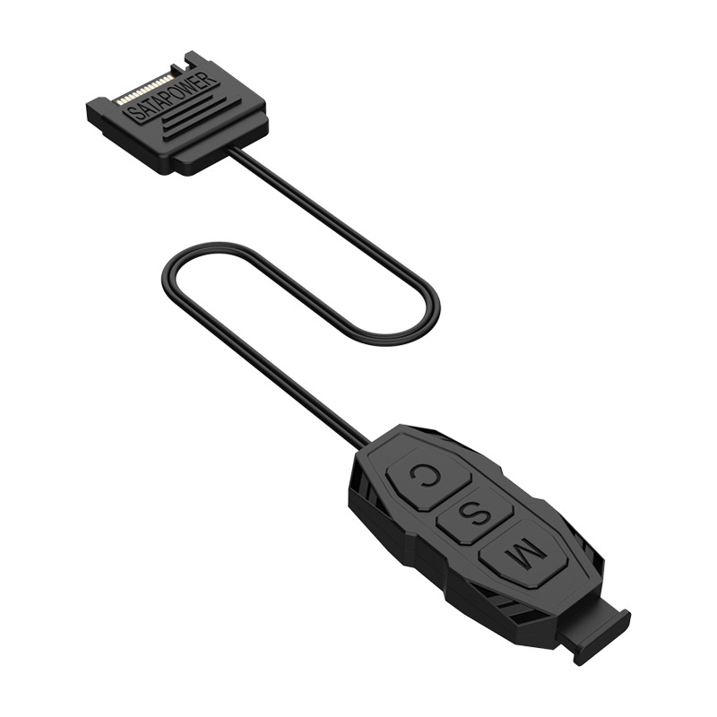 RC-01 ARGB контролер с 5V, 3-пинов ARGB интерфейс за осветление на корпусни вентилатори, безжично RGB дистанционно управление, SATA захранване