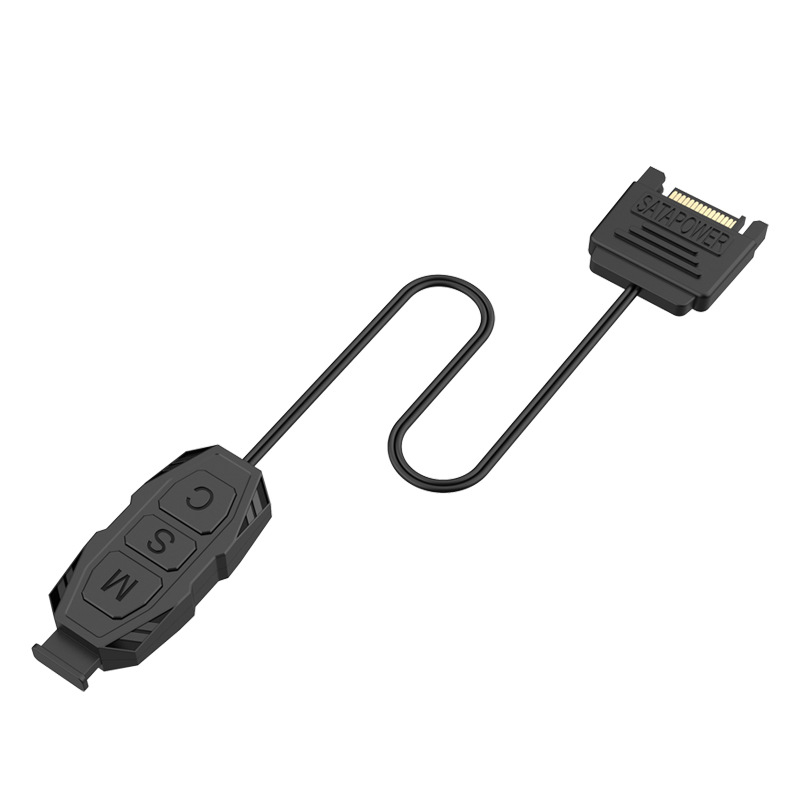 RC-01 ARGB контролер с 5V, 3-пинов ARGB интерфейс за осветление на корпусни вентилатори, безжично RGB дистанционно управление, SATA захранване