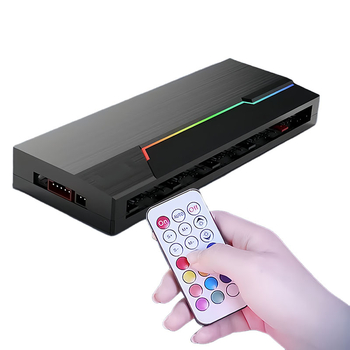 Универсален ARGB PWM хъб за вентилатори, двойно 10-канален, 5V 3-пин контролер