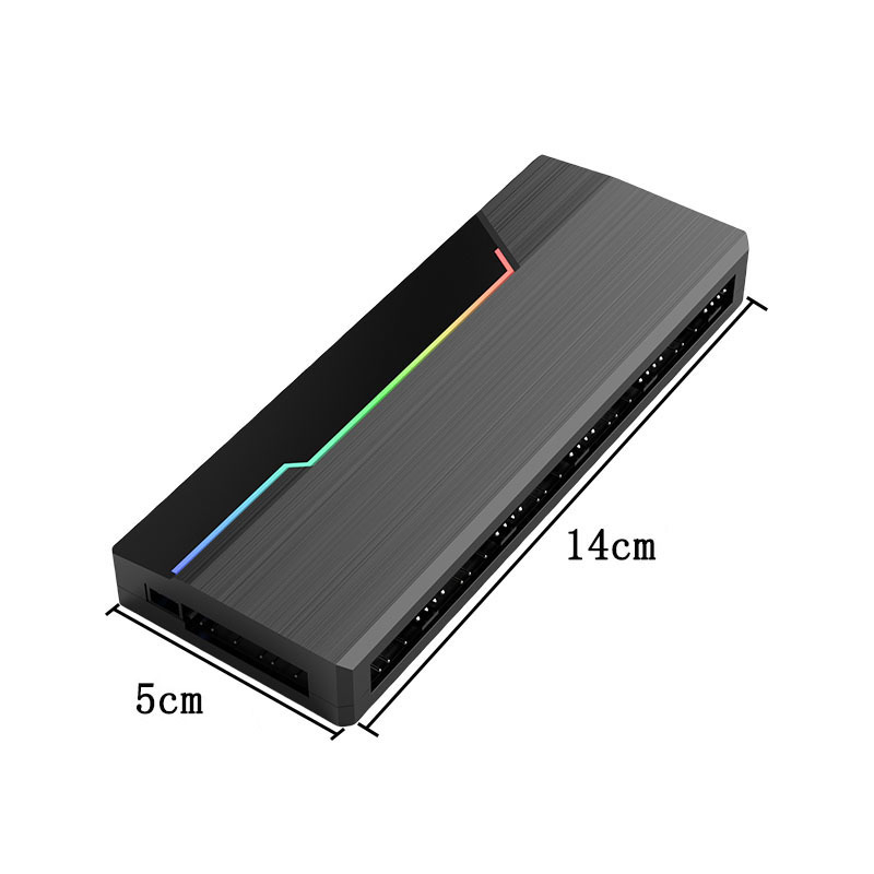 Универсален ARGB PWM хъб за вентилатори, двойно 10-канален, 5V 3-пин контролер