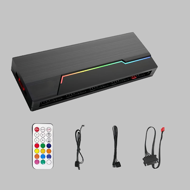 Универсален ARGB PWM хъб за вентилатори, двойно 10-канален, 5V 3-пин контролер