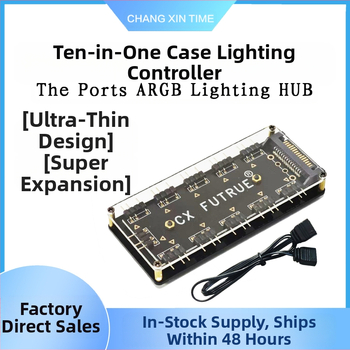 5V 3-пинов ARGB осветителен хъб с 1 към 10 синхронизация, Божествена светлинна синхронизация, BXK-00053, OEM, Changxin Times