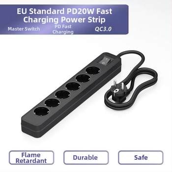 Europos standartų Schuko kištukų skirstytuvas, 3.1A, 100-250V AC, 3000W, PC korpusas, CE sertifikatas