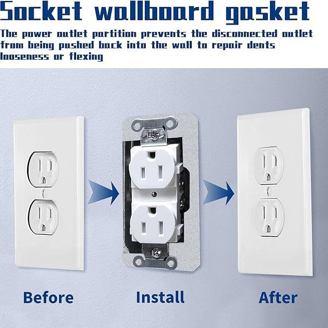 Φλάντζα τοίχου πάνελ για πρίζα, μεταλλική, επίπεδη εγκατάσταση, καθολικό μοντέλο