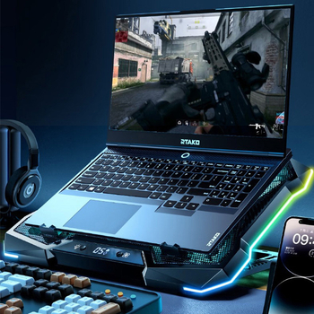 Nešiojamojo kompiuterio radiatorius su 10 ventiliatorių, oro aušinimas, ABS + plieno tinklas, 1,4 kg